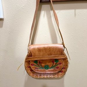 Vintage hand-tooled leather purse